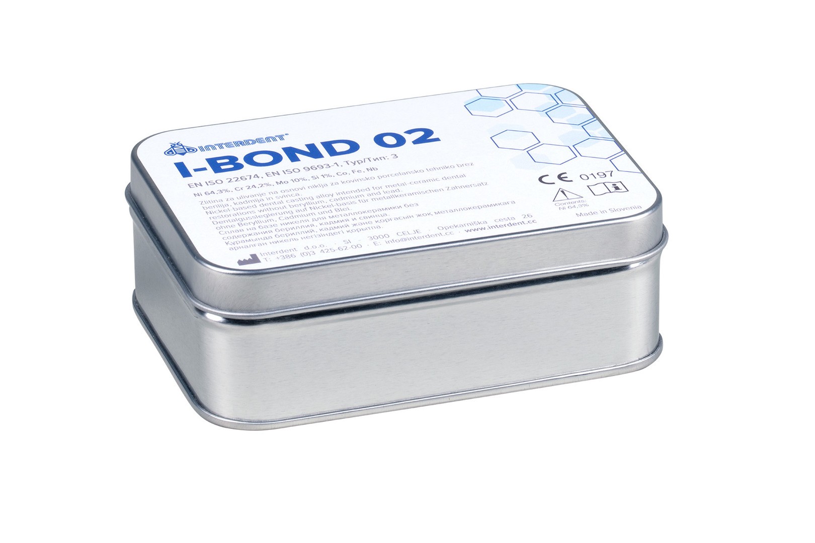 Сплав I-BOND 02 (1кг) никелево-хромовый, биосовместимый для металлокерамики / Interdent