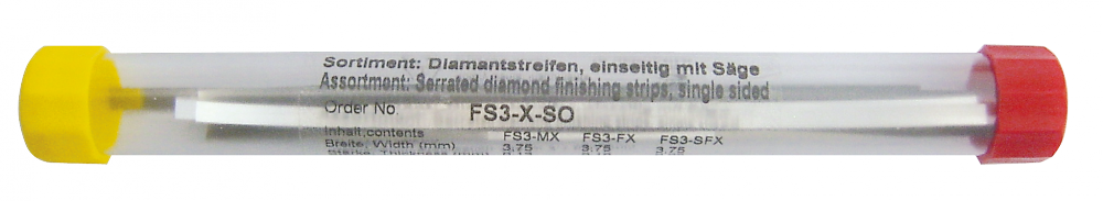 Штрипсы алмазные стандартной ширины,  с пилочкой посередине, набор FS3-X-SO(набор из 10 шт)